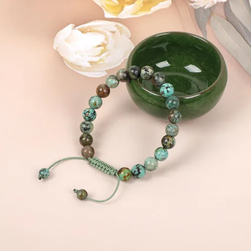 Miniatura 143 de AD Beads Pulseras de piedras preciosas unisex de 0.315 pulgadas (0.315 in), macramé curativo ajustable de 7 a 9 pulgadas Usa esta pulsera