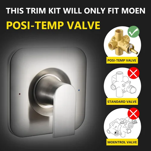 Miniatura 2 de Reemplazo para el kit de ajuste de válvula Posi-Temp Moen T2471BN Genta LX, níquel cepillado