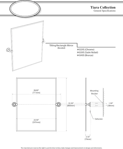 Miniatura 4 de Espejo de pared rectangular Gatco 4329S, 4329S Cromado