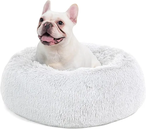 Miniatura 16 de Bedsure - Cama relajante para perro mediano, lavable, tipo dona, cama para gato, antideslizante, redonda, afelpada, mullida, de piel sintética