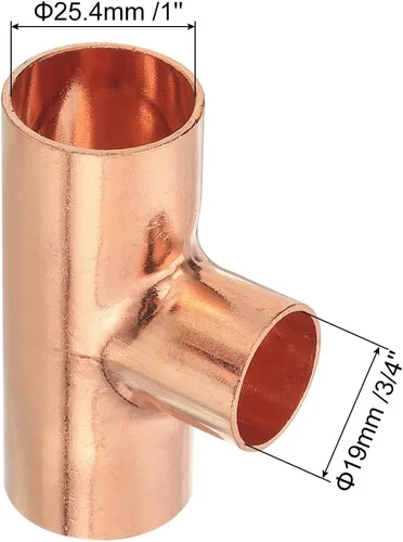 Miniatura 12 de uxcell Conector de montaje de tubería de presión de cobre de 5/8 pulgadas x 1/4 pulgadas X 5/8 pulgadas x 5/8 pulgadas para suministro de plomería