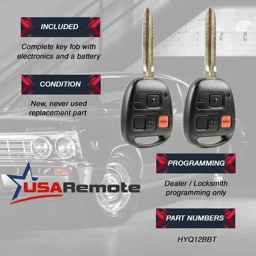 Miniatura 3 de Llavero compatible con Toyota FJ Cruiser 2010, 2011, 2012, 2013, 2014, Toyota FJ Cruiser (HYQ12BBT G-Chip), juego de 2