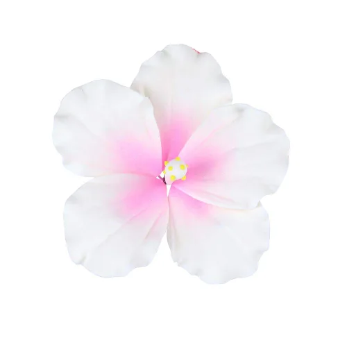 Miniatura 8 de O'Creme Gumpaste - Juego de 3 flores de hibisco rosadas, flores comestibles para decoración de pasteles, decoración de flores de pasta de azúcar