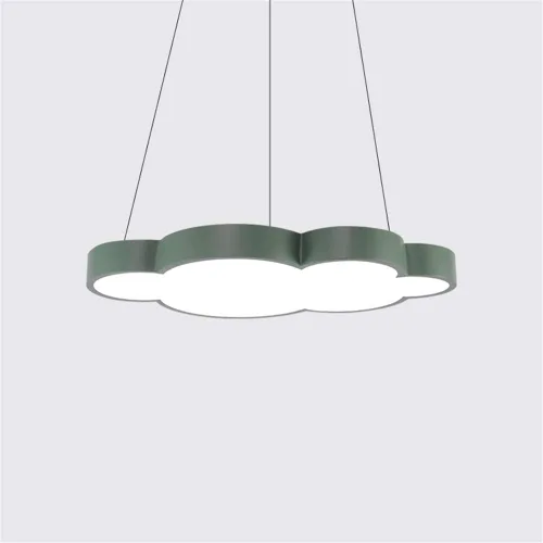 Luces colgantes LED modernas regulables en forma de nube, NIUYAO Kids Room Metal 1 lámpara colgante en acrílico (bombilla incluida) (verde, 19