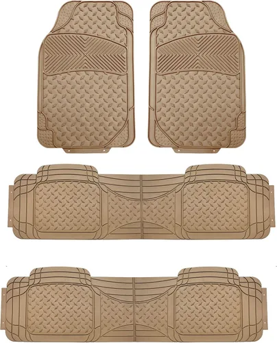 Miniatura 12 de Alfombrillas para automóviles color tostado beige sólido ClimaProof protección para todas las estaciones ajuste universal para la mayoría