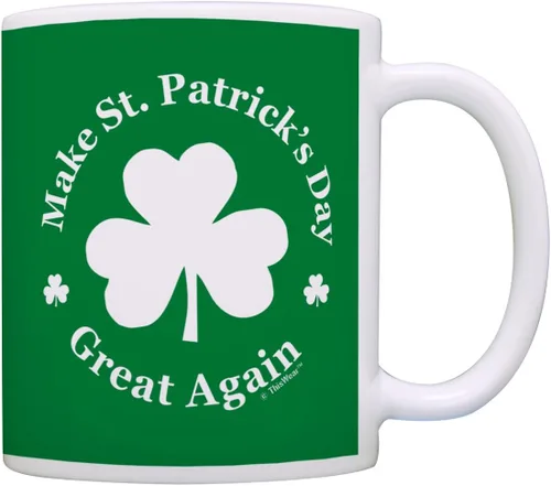 ThisWear Tazas de café divertidas que hacen que el día de San Patricio sea genial de nuevo, trébol divertido regalo de café irlandés del día de San