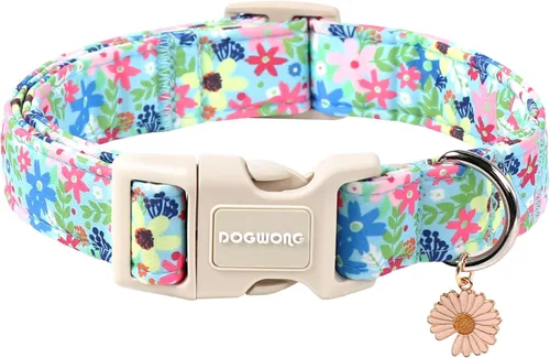 Miniatura 20 de DOGWONG Collar para perro de San Valentín, collar ajustable de algodón con corazón de caramelo azul, perfecto para perros pequeños a medianos