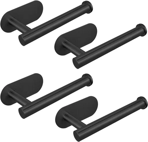 Miniatura 10 de Soporte para papel higiénico autoadhesivo, sin taladrar para baño, baño, baño, soporte de pared, acero inoxidable (dorado)