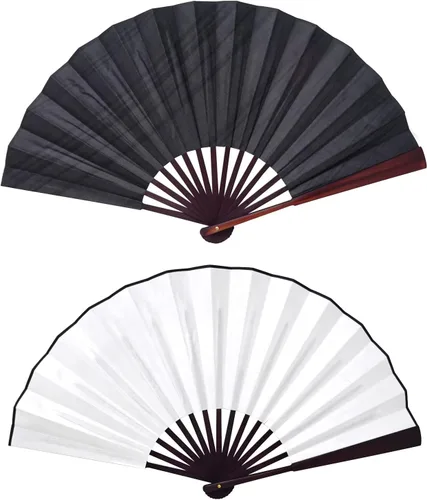 Honbay 2 ventiladores plegables grandes chinos de Tai Chi, ventiladores de mano de Kung Fu para decoración de festivales de baile, regalo para