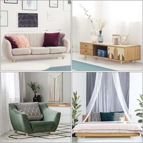 Miniatura 8 de uxcell Patas de madera para muebles, patas de sofá de 2 pulgadas, patas redondas de madera maciza, patas de sofá de color madera, patas de repuesto
