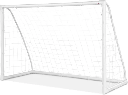 Goplus Portería de fútbol, red de fútbol de 12 x 6 pies/8 x 6 pies / 6 x 4 pies con marco UPVC fuerte, instalación rápida, red de alta resistencia,