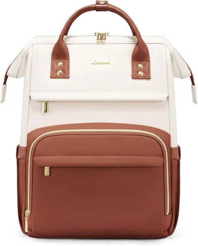 Miniatura 16 de LOVEVOOK - Mochila para laptop para mujer, mochila de moda para mujer.., Rojo Marrón, 15,6 pulg., Mochilas de viaje