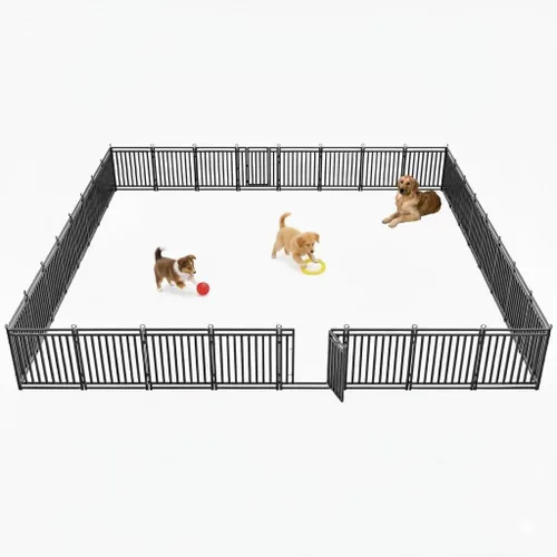 Miniatura 19 de Valla para perros para exteriores e interiores, 40 pulgadas de altura, 16 paneles de corral para perros grandes, medianos y pequeños, corral