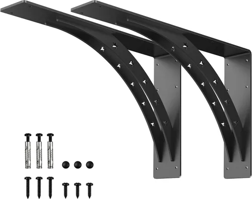 Miniatura 18 de Soportes de estante resistentes de 7 x 6 pulgadas, carga máxima de 900 libras, soportes de metal de aleación de alta calidad (juego de 2) soportes