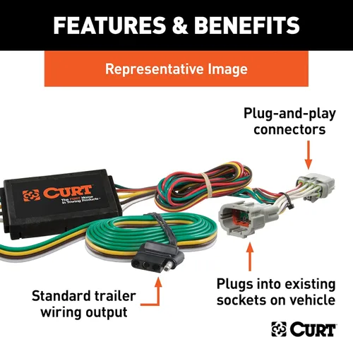 Miniatura 2 de Arnés de cableado personalizado, salida plana de 4 vías, compatible con Select Civic