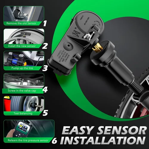 Miniatura 5 de CDWTPS TPMS Sensor Dodge, paquete de 4 sensores de sistema de monitoreo de presión de neumáticos de 433 MHz, compatible con Dodge Jeep Ram