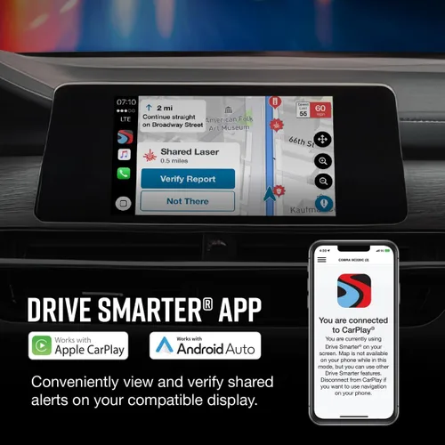 Miniatura 5 de Detector de Radar Láser Cobra RAD 480i – Detección de Largo Alcance, Bluetooth, Compatible con Apple CarPlay y Android Auto, Detección Delantera