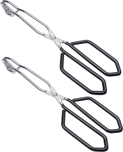 Miniatura 13 de MSY BIGSUNNY - Pinzas de tijera de acero inoxidable de 10 pulgadas, pinzas para alimentos de cocina con mango antideslizante, agarre cómodo, pinzas