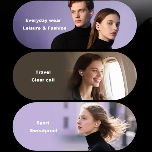 Miniatura 4 de Auriculares inalámbricos invisibles en el oído, mini auriculares discretos con Bluetooth ocultos, auriculares para el trabajo, dormir de lado, canal