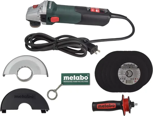 Metabo 600464420 WE 15-150 Quick 6" Amoladora angular 9,600 RPM 13.5 AMP con (10) 6" x .040" x 7/8" A60TZ Tipo 1 Original Slicer Ruedas de corte