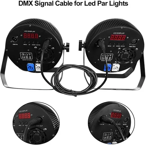 Miniatura 5 de Cable DMX de 3.2 pies, 10 cables de señal DMX de 3.3 ft, cables de señal, cable de señal XLR macho a hembra de 3 pines con conectores de metal