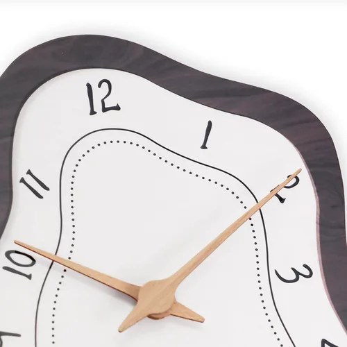 Miniatura 5 de Reloj de pared retro de mediados de siglo con forma irregular, silencioso sin tictac, funciona con pilas, 14 x 10 pulgadas, reloj de arte vintage