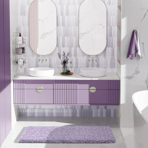 Miniatura 107 de Yimobra Alfombra de baño de felpa esponjosa, súper lanuda suave, cómoda, antideslizante, absorbente de agua, alfombra de baño de microfibra que se