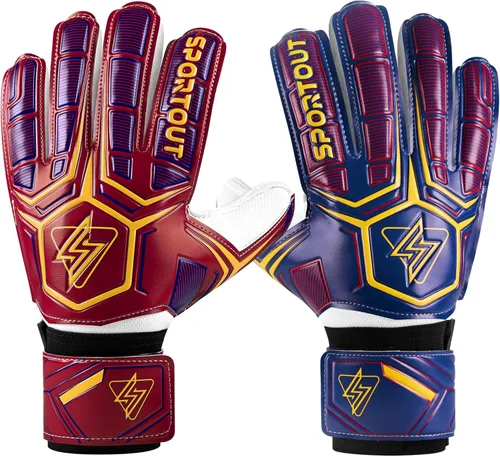 Miniatura 8 de Guantes de portero Sportout, guantes de portero con protección para los dedos, guantes de portero de fútbol transpirables, látex de 4 mm, para Verde