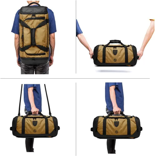 Miniatura 6 de Bolsa de lona para gimnasio, mochila deportiva impermeable, bolsa de viaje para hombres y mujeres, bolsa de noche con compartimento para zapatos