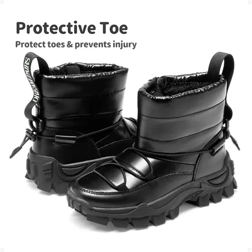 Miniatura 5 de DREAM PAIRS Botas de nieve para niñas y niños, antideslizantes, cálidas al aire libre, zapatos de invierno para niños pequeños