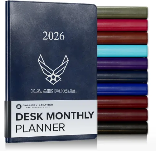 Miniatura 115 de Gallery Leather Agenda Mensual Grande 2025-2026, Elegantemente Encuadernada Planificador de Calendario y Cuaderno con Elegantes Bordes Dorados, 18