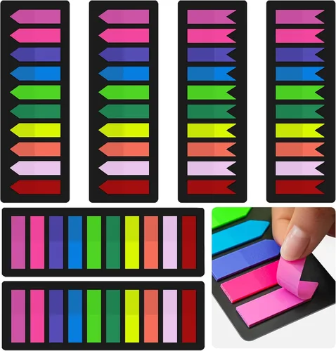 Miniatura 9 de KICNIC Pestañas adhesivas, 2250 unidades, pestañas autoadhesivas para anotar libros, marcadores de página de flechas para cuadernos, Biblia