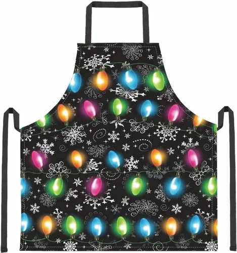 Miniatura 12 de Dreaweet Delantal de cocina unisex con cuello ajustable de Navidad