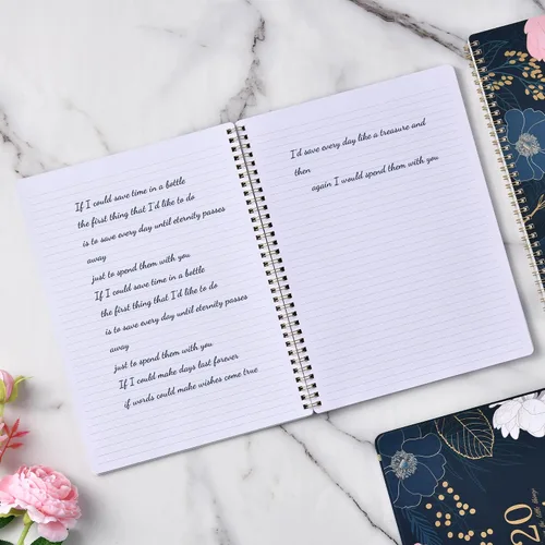 Miniatura 2 de Cuaderno rayado - Diario rayado, 8.5 x 10.5 pulgadas, cuaderno en espiral con 110 páginas (55 hojas), papel grueso, bolsillo trasero, perfecto