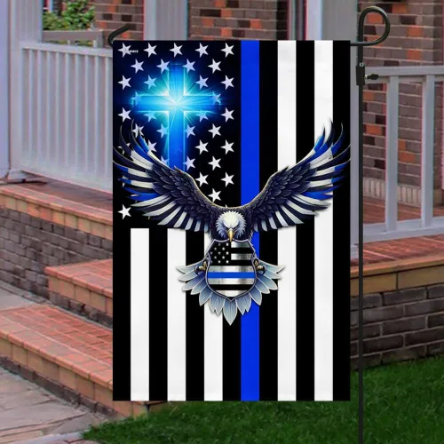 Miniatura 4 de Bandera Americana - La Delgada Línea Azul. Policía. Aplicación de la Ley Bandera de Águila Americana TPT1581F, 3x5 pies. Bandera - Banderas