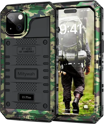 Miniatura 146 de Mitywah Funda impermeable para iPhone 7/iPhone 8 / iPhone SE 2020, funda de metal resistente de grado militar, protección de cuerpo completo