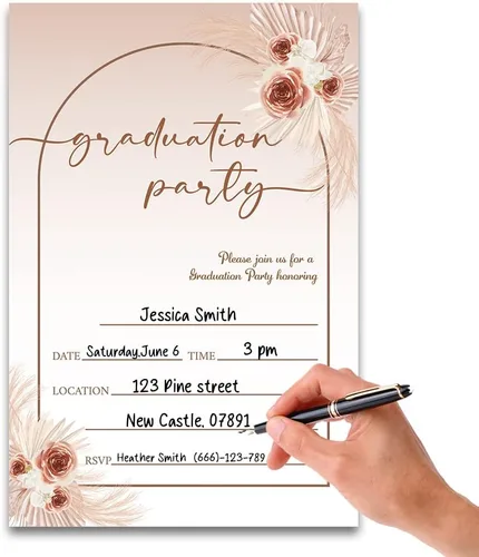 Miniatura 4 de 20 tarjetas con sobres, invitaciones para fiestas de graduación 2026, 2026 para universidad, escuela secundaria, celebración de graduación 015