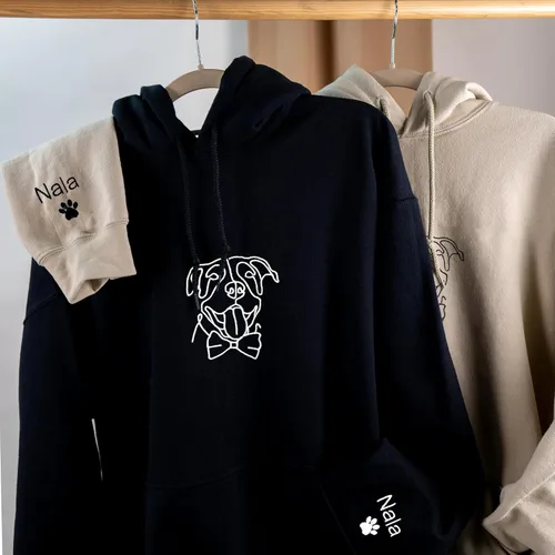 Miniatura 3 de GodLover Custom Dog Mom Embroidered Sweatshirt, Personalized Pet Lover Hoodie, Gift for Women, Mothers Day, Christmas Estilo 03.