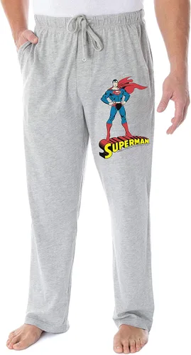 DC Comics - Pantalones de pijama para hombre, diseño vintage de Superman con logotipo y personaje de superhéroe, ropa de descanso