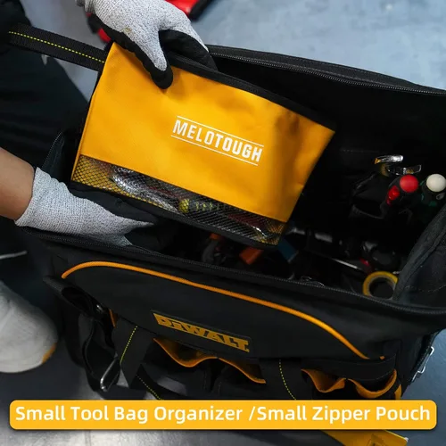 Miniatura 7 de Melo Tough - Bolsa de herramientas pequeña con cremallera, bolsa organizadora de almacenamiento duradera, paquete de 2 unidades (negro y amarillo)