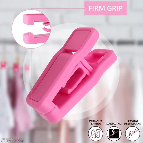 Miniatura 4 de 40 clips de plástico para colgar – hasta 0.236 in/0.24 pulgadas clips para pantalones, fuerte agarre antideslizante para faldas, pantalones, ropa