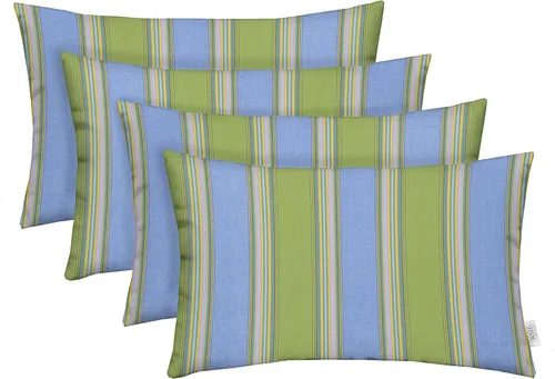 Miniatura 127 de RSH DECOR: Sunbrella - Juego de 4 almohadas lumbares, 20 x 12 pulgadas, tela de rendimiento resistente al agua y a la decoloración, fundas