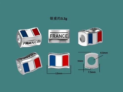 Miniatura 15 de Bolenvi Banderas Travel Country, dijes para el día de la madre, plata de ley 925 para pandora y pulseras o collares similares, joyería para mujeres