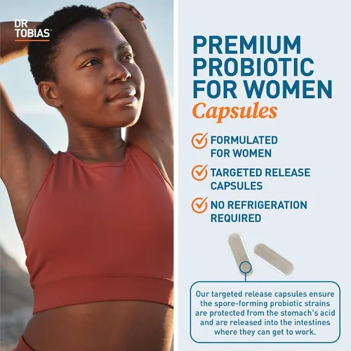 Miniatura 4 de Dr. Tobias Probióticos para mujeres con prebióticos y extracto de arándano para la salud del tracto urinario para mujeres Apoya la salud digestiva