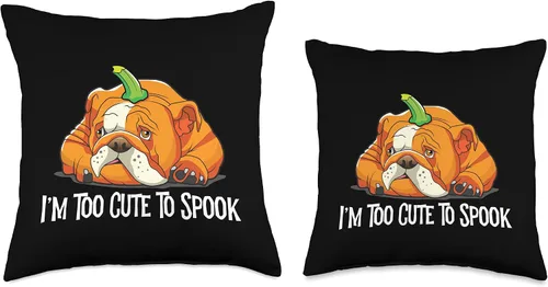 Miniatura 3 de Funny English Bulldogs English Bulldog - Almohada de Halloween con diseño de calabaza espeluznante para perrito, 16 x 16 pulgadas, multicolor