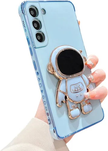 Miniatura 20 de phylla Funda de teléfono para Samsung Galaxy S22 Ultra de 6.8 pulgadas, funda de teléfono con soporte de astronauta chapado de lujo con bonito