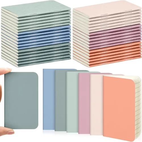 Miniatura 15 de Outus 36 piezas de mini cuadernos de bolsillo 2.5" x 4" de papel kraft, bloc de notas mini, cubierta blanda en masa, cuaderno de notas de bolsillo