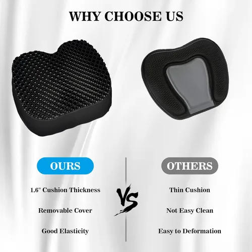Miniatura 4 de Kayak Seat Cushion, Anti Slip Gel Seat Cushion for Long Sitting on Boat, Canoe, Sup, Chair Negro