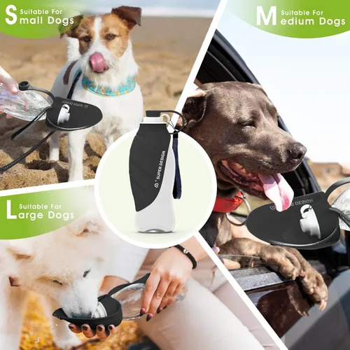 Miniatura 5 de SUPERDESIGN Botella de agua para perro, botella de agua portátil para perros pequeños a grandes, botella de agua de viaje para perros a prueba
