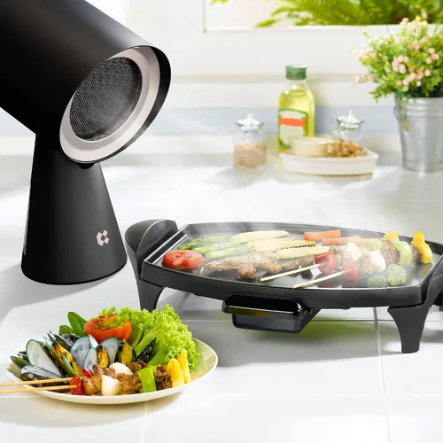 Miniatura 10 de CIARRA Campana Extractora Portátil, Campana Extractora de Escritorio con Ventilador de Escape de 2 Velocidades, Filtro de Aluminio Desmontable, Taza
